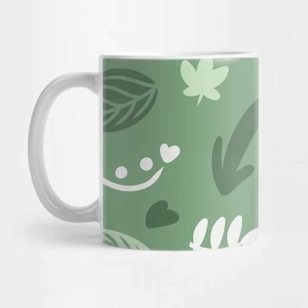 Cute Green Leaf Nature Pattern by mil.creates